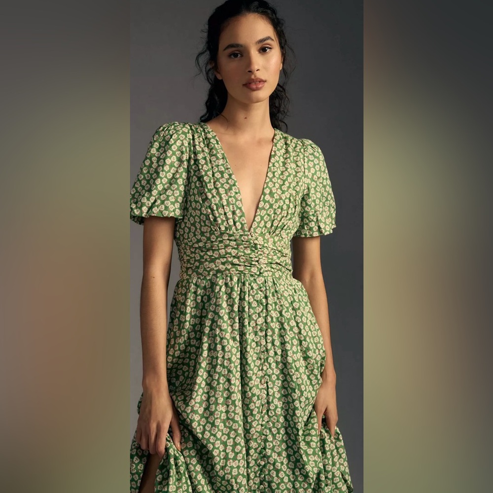 The Catalina Button-Front Dress size 8 M Anthropologie - Picture 3 of 13